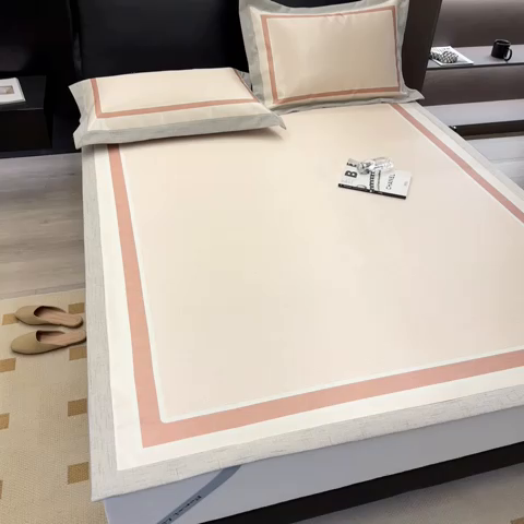 91家纺网 家纺一手货源 找家纺 本希家居 2023本希高端可水洗冰丝席-平席款 几何生活