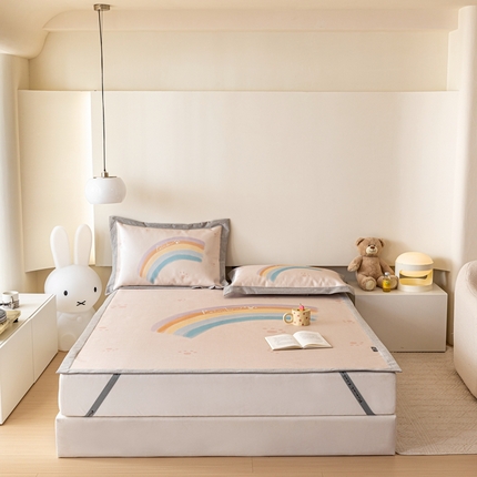 本希家居 2023新款小清新卡通款冰丝席-床席款 彩虹脚丫