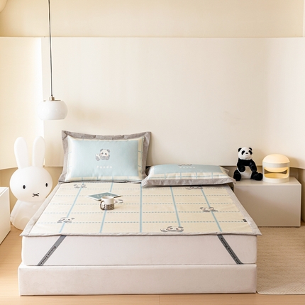 本希家居 2023新款小清新卡通款冰丝席-床席款 小熊猫-米白