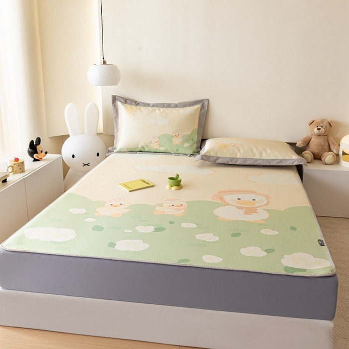 91家纺网 家纺一手货源 找家纺 本希家居 2023新款小清新卡通款 幸福一家—床笠