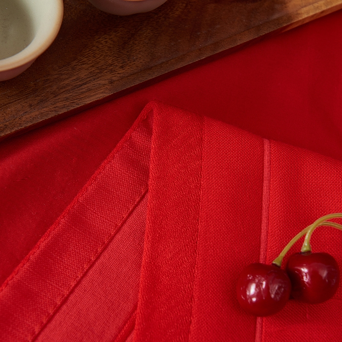 91家纺网 家纺一手货源 找家纺 （总）棠薇2023结婚枕巾高端婚庆6层纱布全棉纯棉一对装大红色陪嫁新婚枕头巾