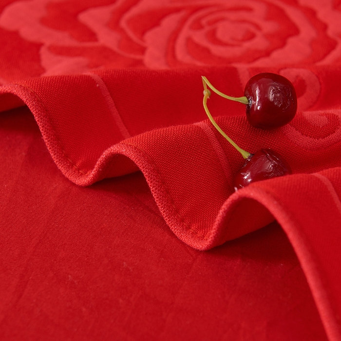 91家纺网 家纺一手货源 找家纺 （总）棠薇2023结婚枕巾高端婚庆6层纱布全棉纯棉一对装大红色陪嫁新婚枕头巾