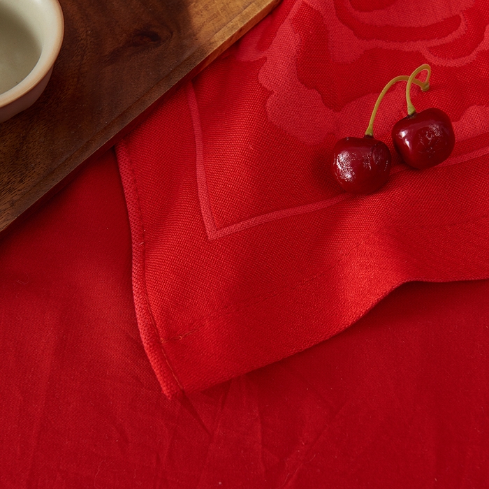 91家纺网 家纺一手货源 找家纺 （总）棠薇2023结婚枕巾高端婚庆6层纱布全棉纯棉一对装大红色陪嫁新婚枕头巾