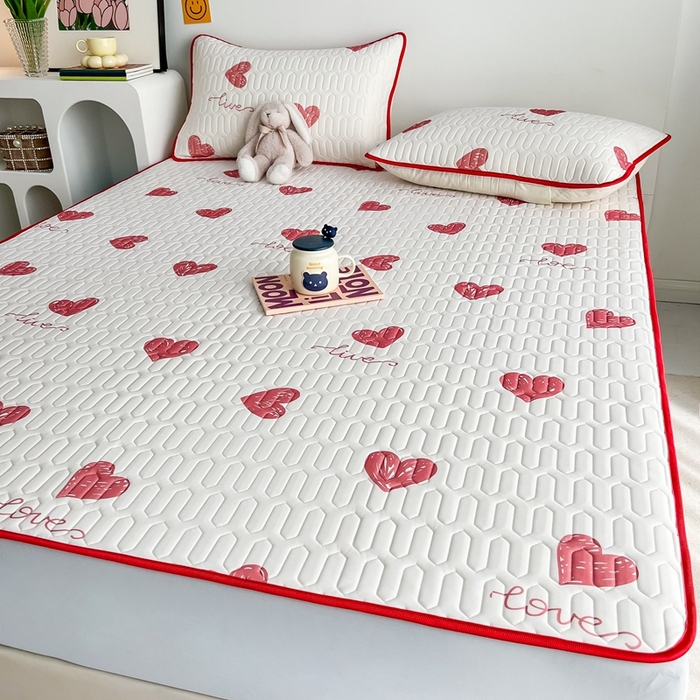 91家纺网 家纺一手货源 找家纺 （总）多乐家纺2023新款小清新乳胶凉席三件套