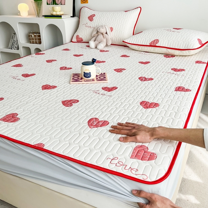 91家纺网 家纺一手货源 找家纺 （总）多乐家纺2023新款小清新乳胶凉席三件套