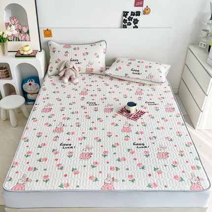 91家纺网 家纺一手货源 找家纺 （总）多乐家纺2023新款小清新乳胶凉席三件套