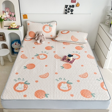 91家纺网 家纺一手货源 找家纺 （总）多乐家纺2023新款小清新乳胶凉席三件套