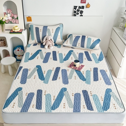 91家纺网 家纺一手货源 找家纺 （总）多乐家纺2023新款小清新乳胶凉席三件套