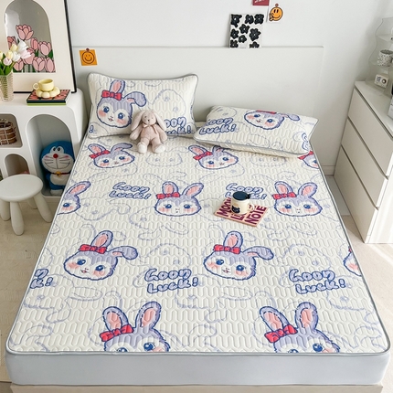 91家纺网 家纺一手货源 找家纺 （总）多乐家纺2023新款小清新乳胶凉席三件套