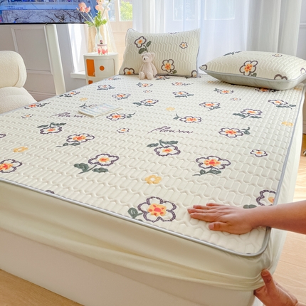 柒月 2023新款小清新乳胶凉席床笠款 花落