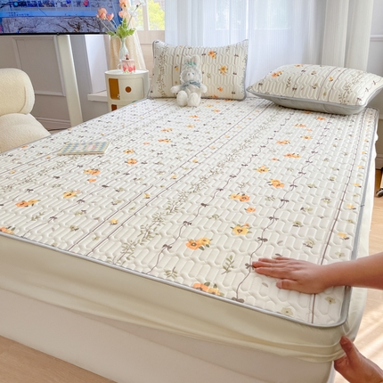 91家纺网 家纺一手货源 找家纺 （总）柒月 2023新款小清新乳胶凉席床笠款