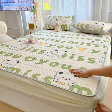 91家纺网 家纺一手货源 找家纺 （总）柒月 2023新款小清新乳胶凉席床笠款