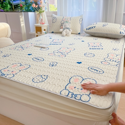 91家纺网 家纺一手货源 找家纺 （总）柒月 2023新款小清新乳胶凉席床笠款