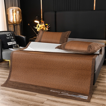 91家纺网 家纺一手货源 找家纺 （总）雪夫人 2023新款加厚手工编织古藤席三件套