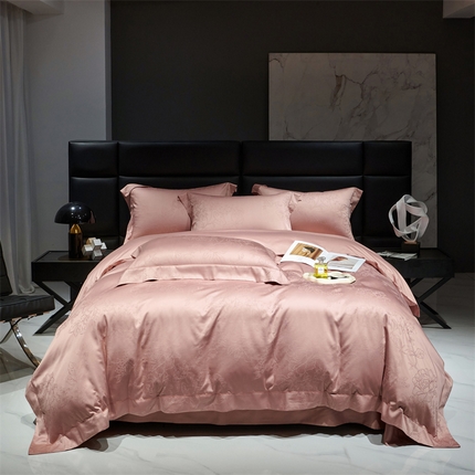 91家纺网 家纺一手货源 找家纺 时亿 2023新款高端天丝棉四件套 芭莎 芭莎 胭脂