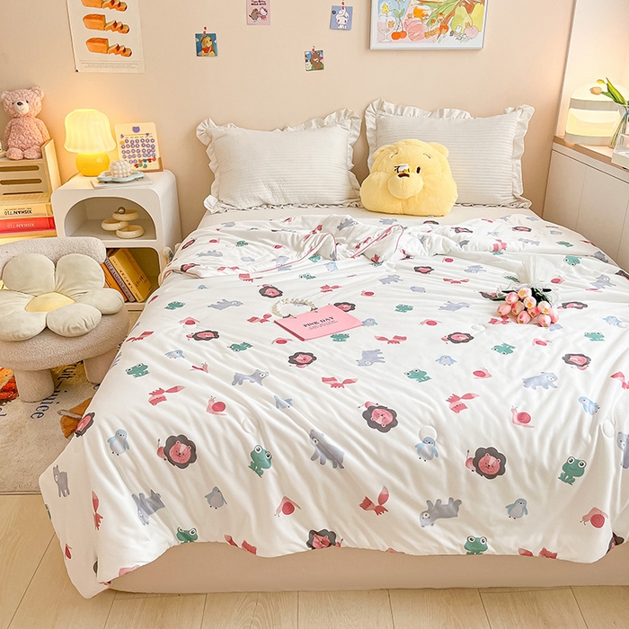 91家纺网 家纺一手货源 找家纺 晨希 2023新款针织棉夏被 吉祥熊