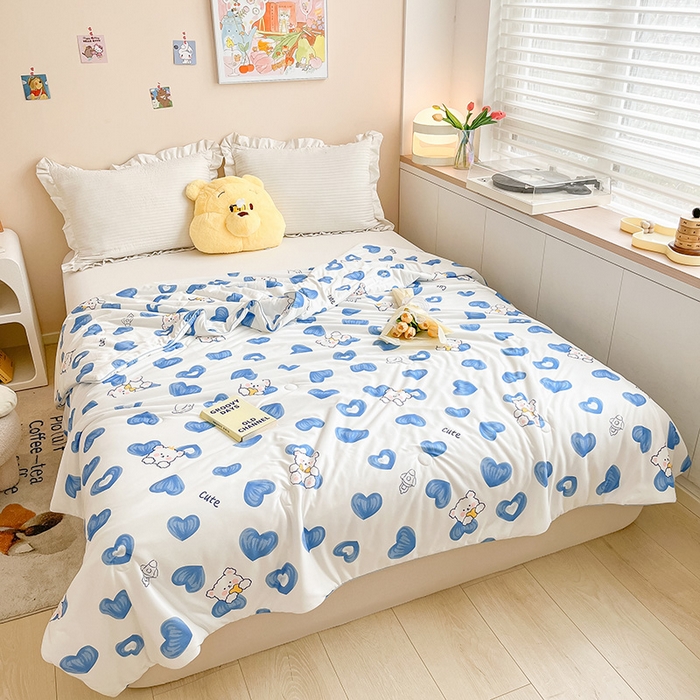 91家纺网 家纺一手货源 找家纺 晨希 2023新款针织棉夏被 兰心熊