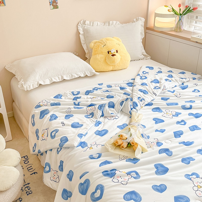 91家纺网 家纺一手货源 找家纺 晨希 2023新款针织棉夏被 兰心熊