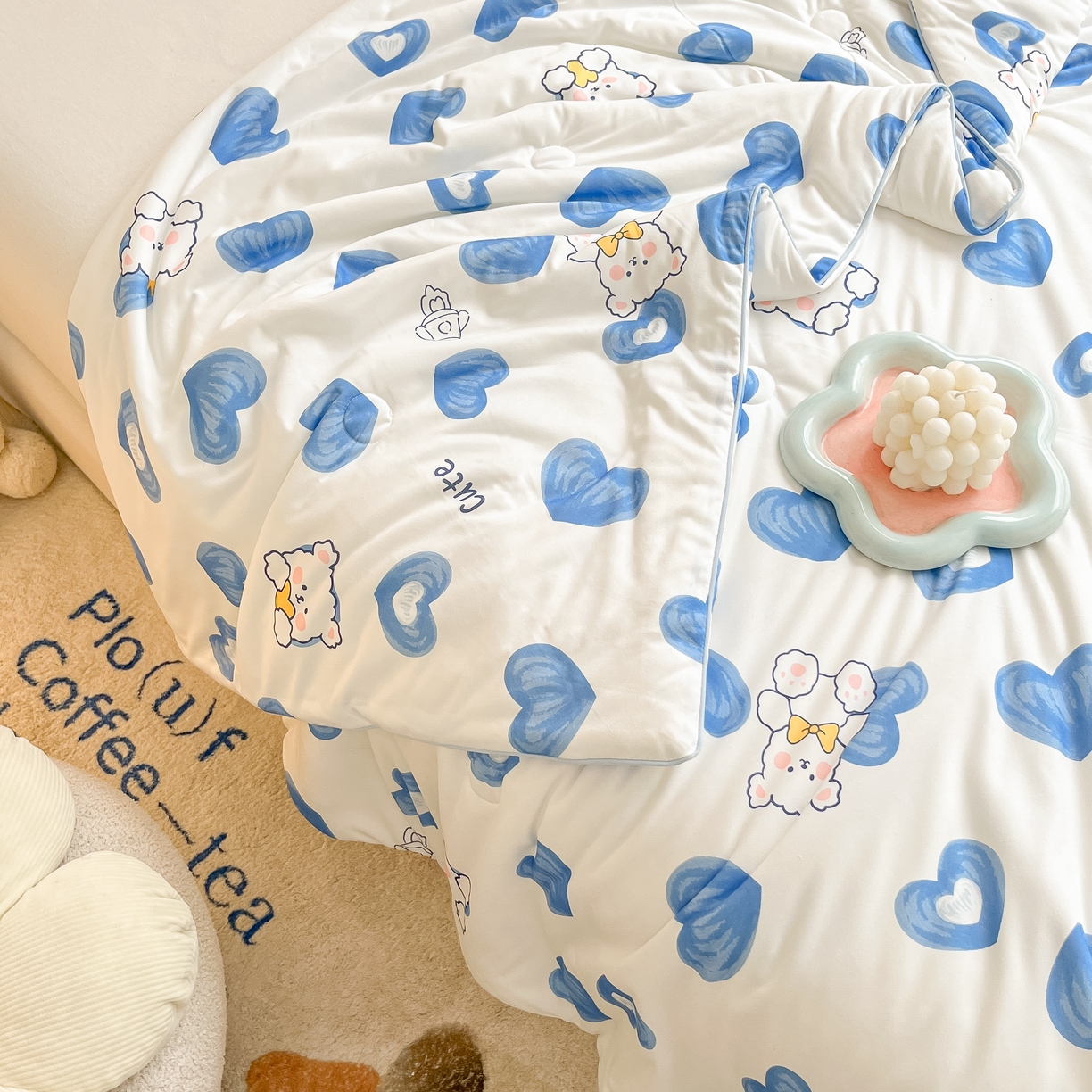 91家纺网 家纺一手货源 找家纺 晨希 2023新款针织棉夏被 兰心熊