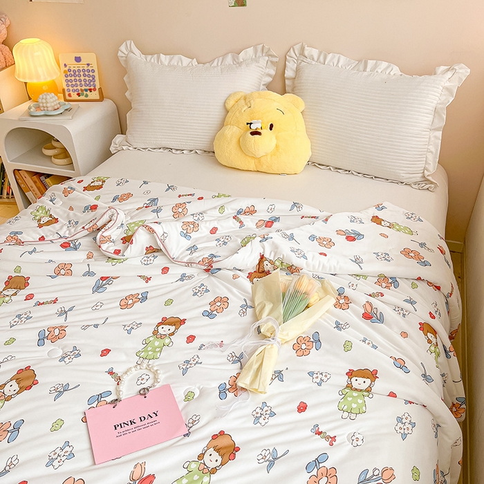 91家纺网 家纺一手货源 找家纺 晨希 2023新款针织棉夏被 欣欣向荣