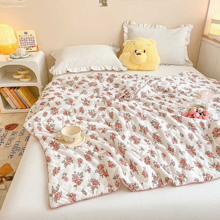 91家纺网 家纺一手货源 找家纺 晨希 2023新款针织棉夏被 月桂花