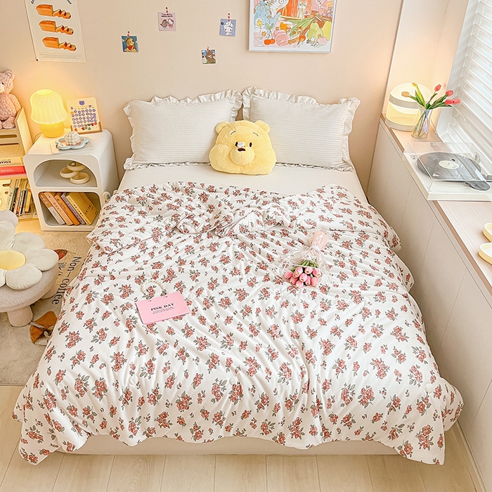 91家纺网 家纺一手货源 找家纺 晨希 2023新款针织棉夏被 月桂花