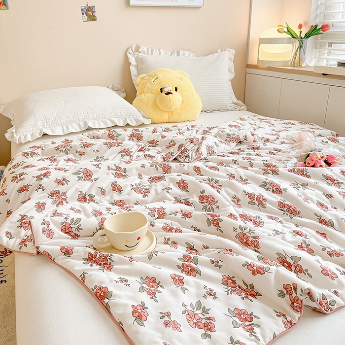 91家纺网 家纺一手货源 找家纺 晨希 2023新款针织棉夏被 月桂花