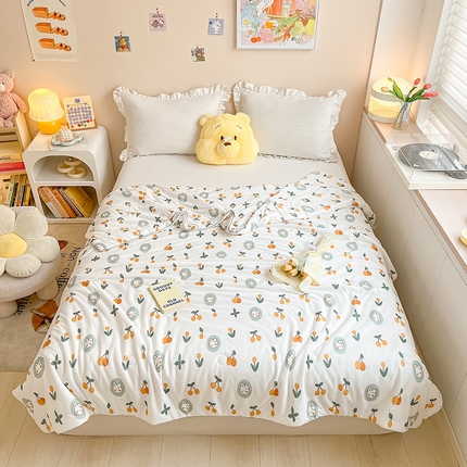 91家纺网 家纺一手货源 找家纺 晨希 2023新款针织棉夏被 樱桃兔