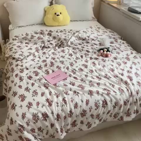 91家纺网 家纺一手货源 找家纺 晨希 2023新款针织棉夏被 月桂花