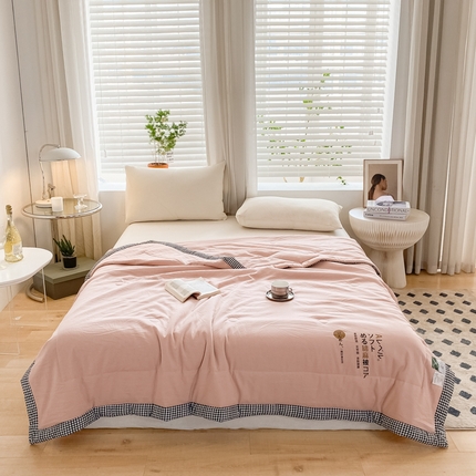 91家纺网 家纺一手货源 找家纺 （总）帕拉美拉 2025新款水洗棉麻双层纱大豆夏被