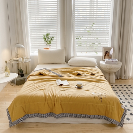 91家纺网 家纺一手货源 找家纺 （总）帕拉美拉 2025新款水洗棉麻双层纱大豆夏被