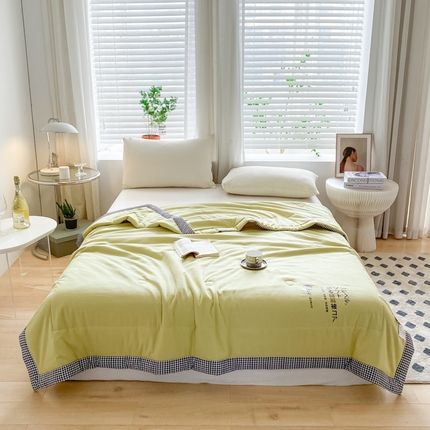 91家纺网 家纺一手货源 找家纺 （总）帕拉美拉 2025新款水洗棉麻双层纱大豆夏被