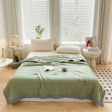 91家纺网 家纺一手货源 找家纺 （总）帕拉美拉 2025新款水洗棉麻双层纱大豆夏被