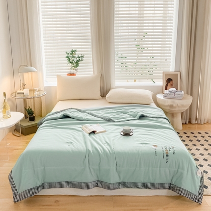 91家纺网 家纺一手货源 找家纺 （总）帕拉美拉 2025新款水洗棉麻双层纱大豆夏被