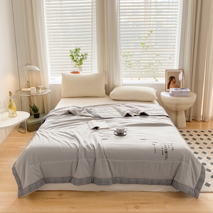 91家纺网 家纺一手货源 找家纺 （总）帕拉美拉 2025新款水洗棉麻双层纱大豆夏被