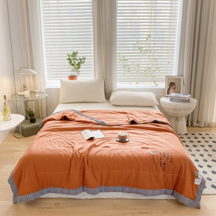 91家纺网 家纺一手货源 找家纺 （总）帕拉美拉 2025新款水洗棉麻双层纱大豆夏被