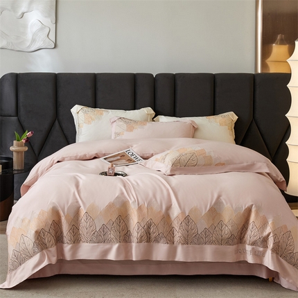 91家纺网 家纺一手货源 找家纺 （总）名品优仓 高支高密长绒棉刺绣款四季可用四件套朵芮雅系列