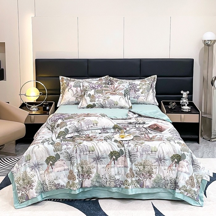 91家纺网 家纺一手货源 找家纺 （总）丽卡家纺 2023新款天丝舒适夏被四件套