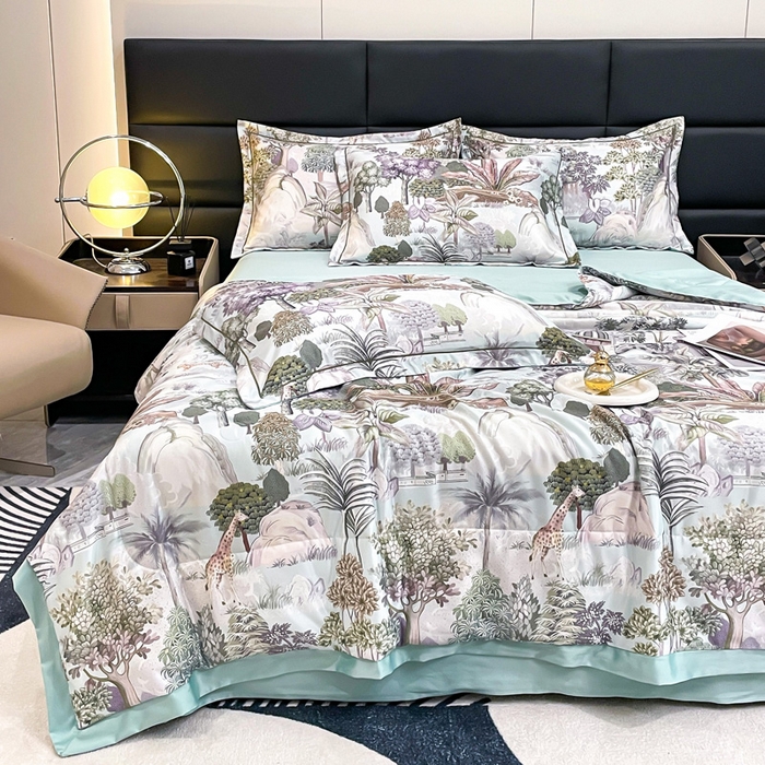 91家纺网 家纺一手货源 找家纺 （总）丽卡家纺 2023新款天丝舒适夏被四件套