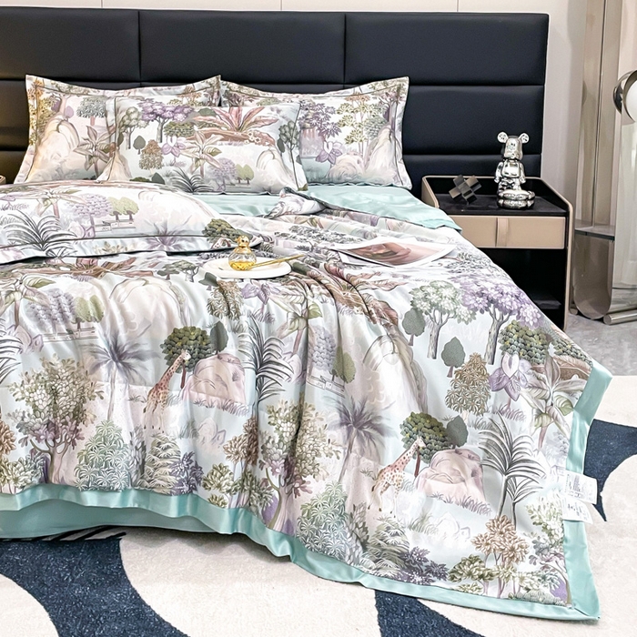 91家纺网 家纺一手货源 找家纺 （总）丽卡家纺 2023新款天丝舒适夏被四件套