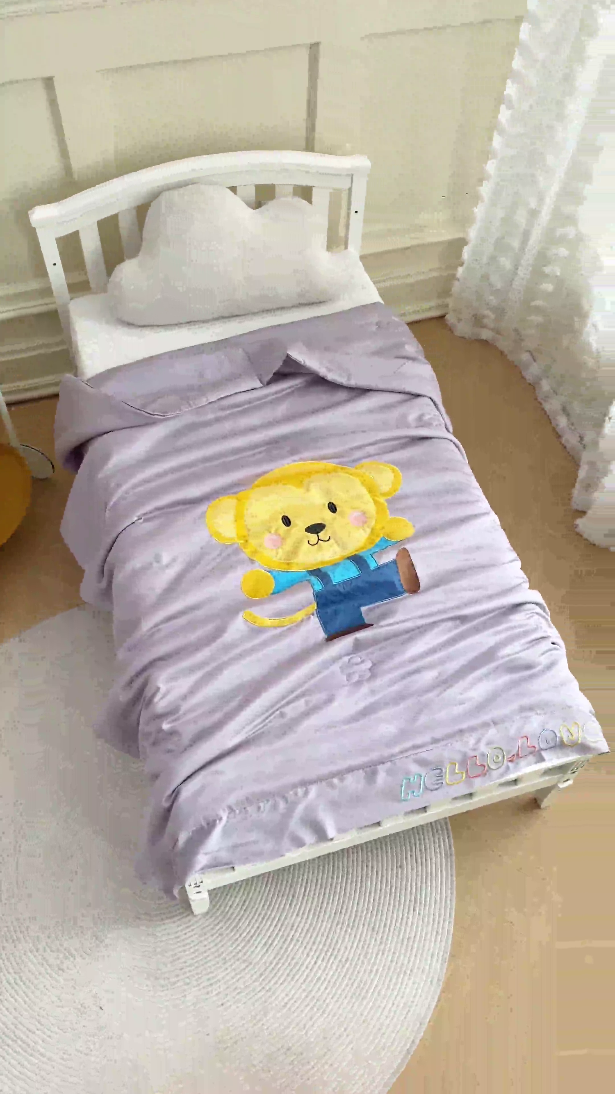 91家纺网 家纺一手货源 找家纺 喜多兔儿童家纺 2023年新款小欢喜莫代尔天丝空调被 灰色跳跳小猴