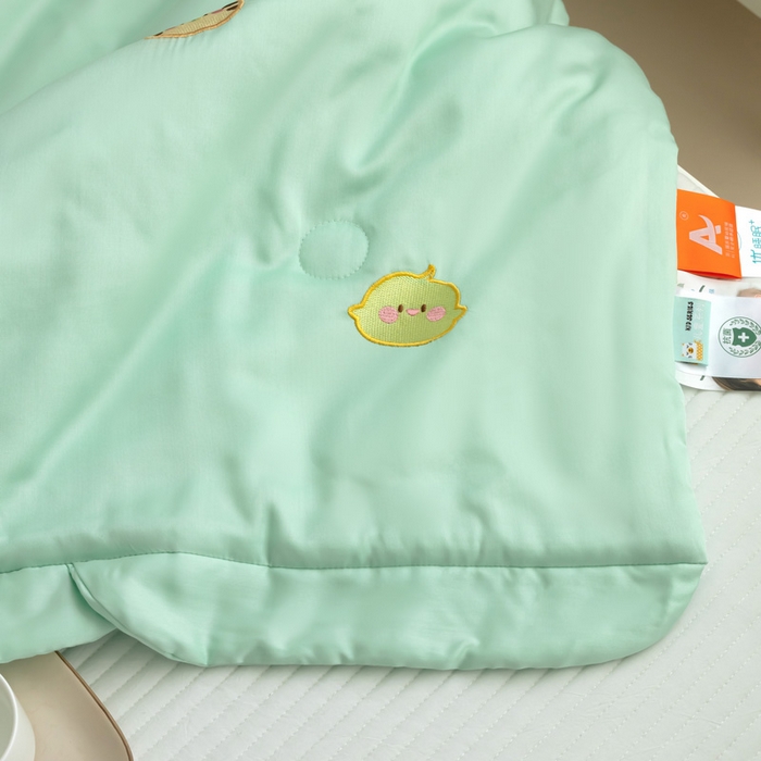 91家纺网 家纺一手货源 找家纺 喜多兔儿童家纺 2023年新款小甜蜜系列空调被 马卡龙绿色