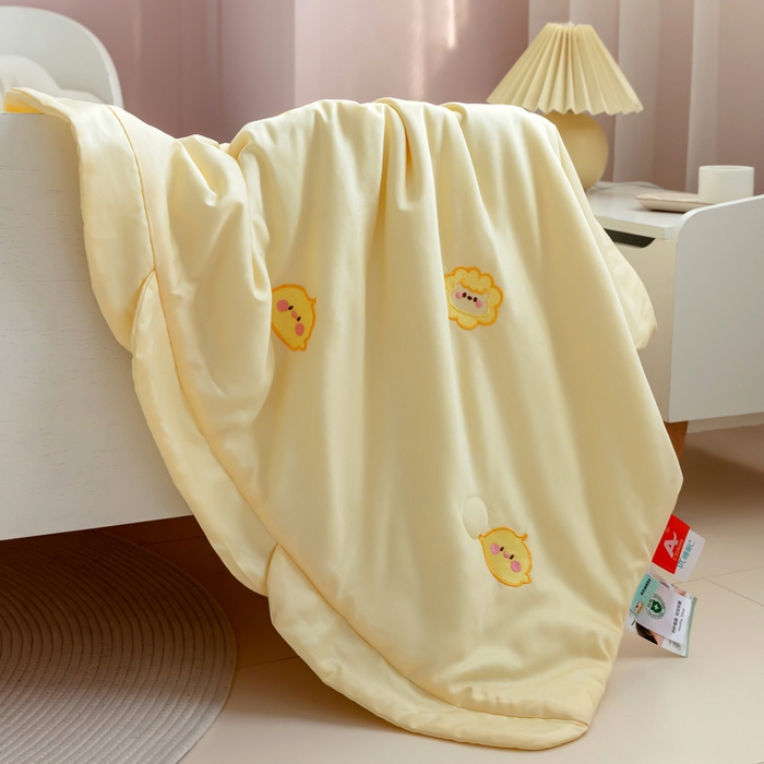 91家纺网 家纺一手货源 找家纺 喜多兔儿童家纺 2023年新款小甜蜜系列空调被 马卡龙黄色