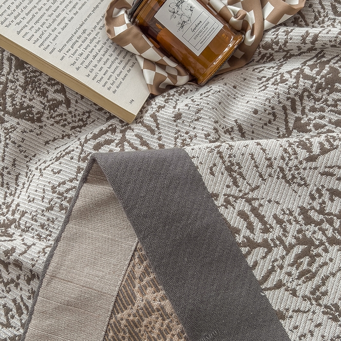 91家纺网 家纺一手货源 找家纺 棠薇2023全棉纱布四层编织盖毯床盖三件套纱布凉席毛巾被夏被一叶知秋灰