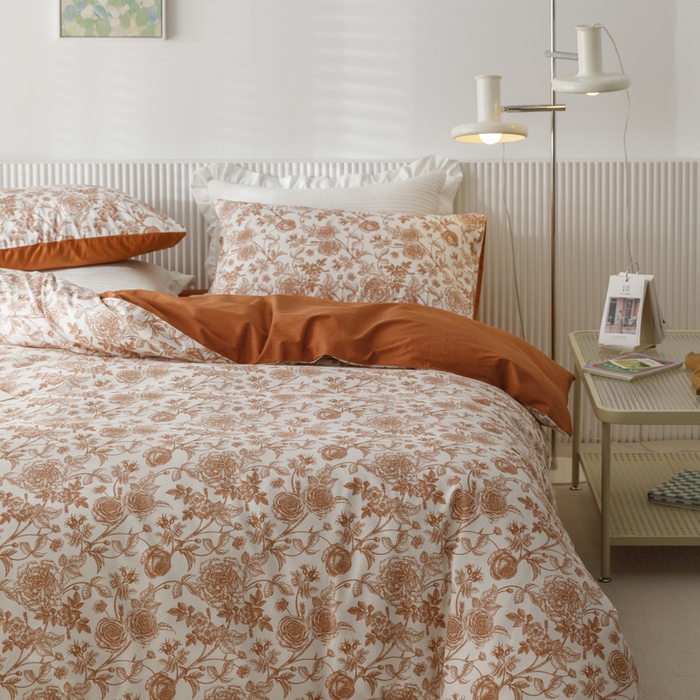 91家纺网 家纺一手货源 找家纺 畅畅 2023新款13372全棉印花四件套纯棉直播 复古玫瑰