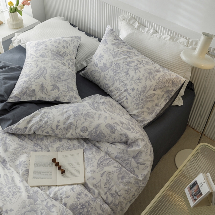 91家纺网 家纺一手货源 找家纺 畅畅 2023新款13372全棉印花四件套纯棉直播 山茶花