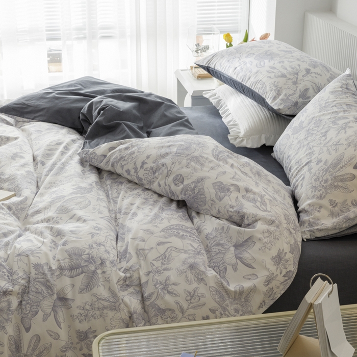 91家纺网 家纺一手货源 找家纺 畅畅 2023新款13372全棉印花四件套纯棉直播 山茶花