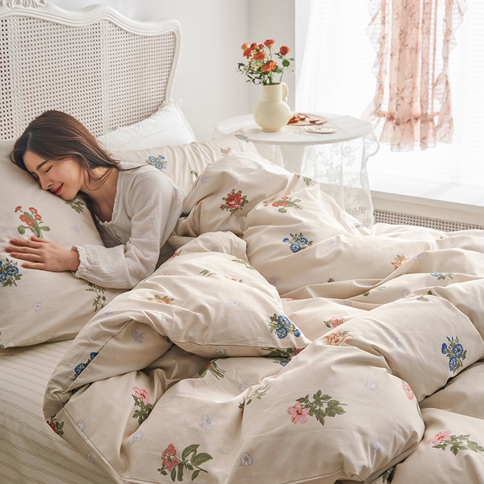 91家纺网 家纺一手货源 找家纺 畅畅 2023新款13372全棉印花四件套纯棉直播 野子