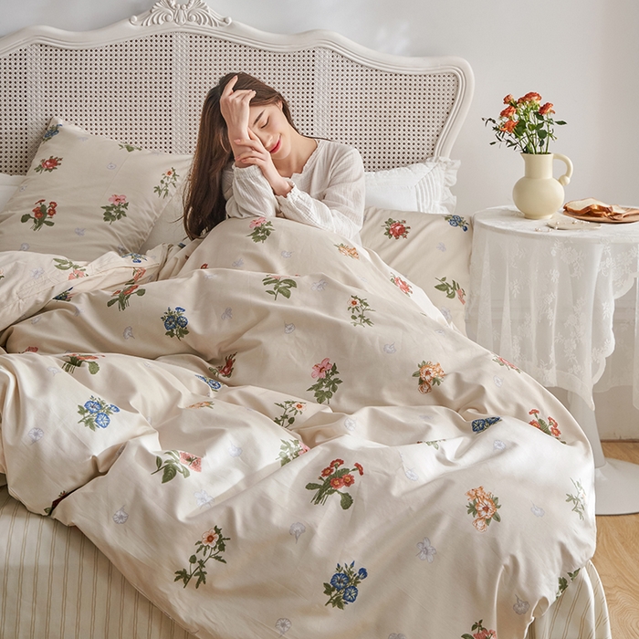 91家纺网 家纺一手货源 找家纺 畅畅 2023新款13372全棉印花四件套纯棉直播 野子