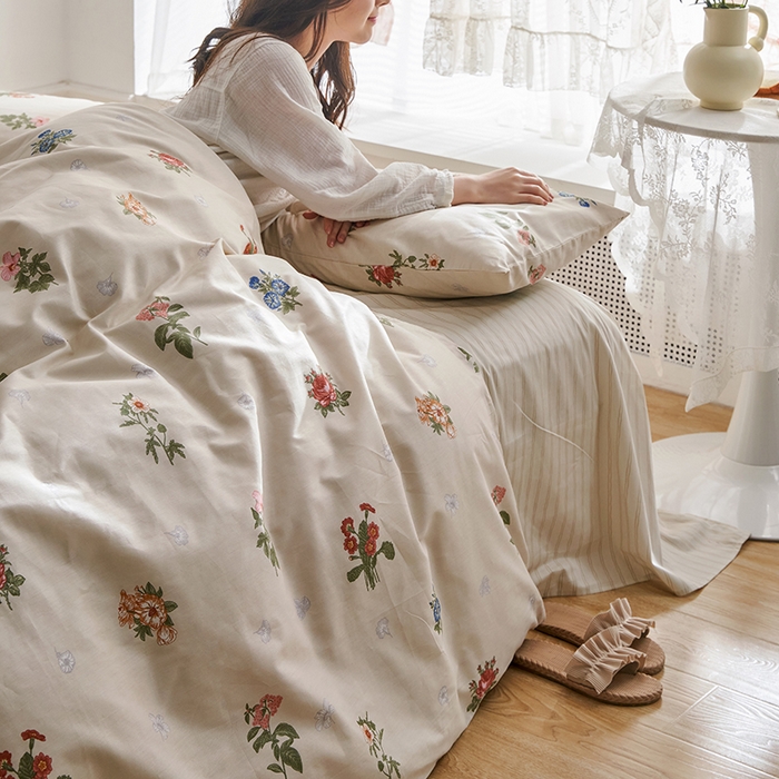 91家纺网 家纺一手货源 找家纺 畅畅 2023新款13372全棉印花四件套纯棉直播 野子